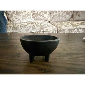 Small Solid Cast Iron Black Cauldron Ritual Bowl – 4” Oval